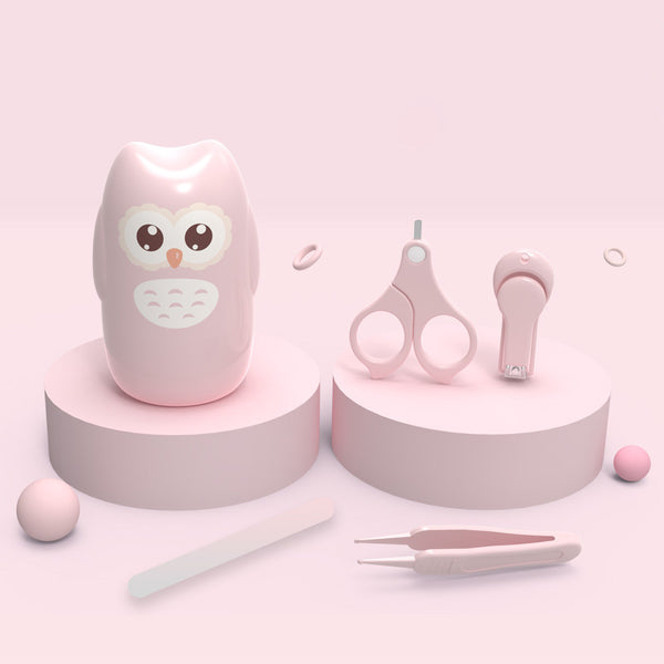 Baby nail clippers set – Pink owl