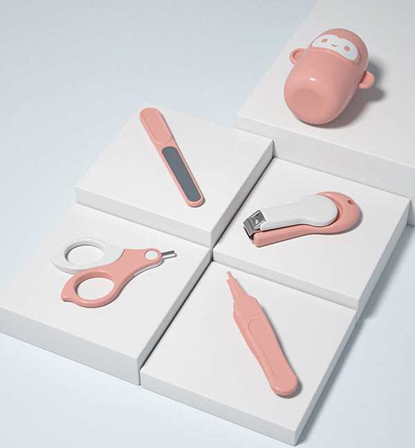 Baby nail clippers set – Pink monkey