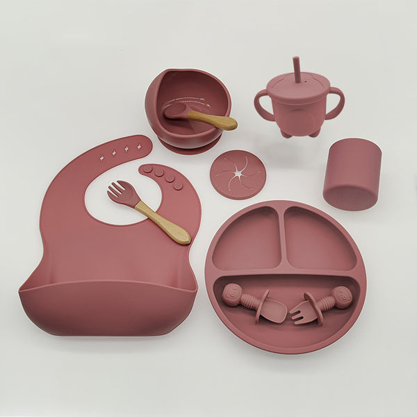 Baby Tableware – Dark Pink 10 Piece Set