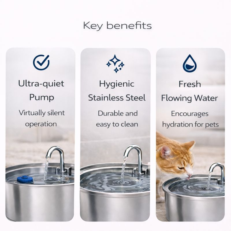 The Wavetta Stainless Steel Automatic Fountain